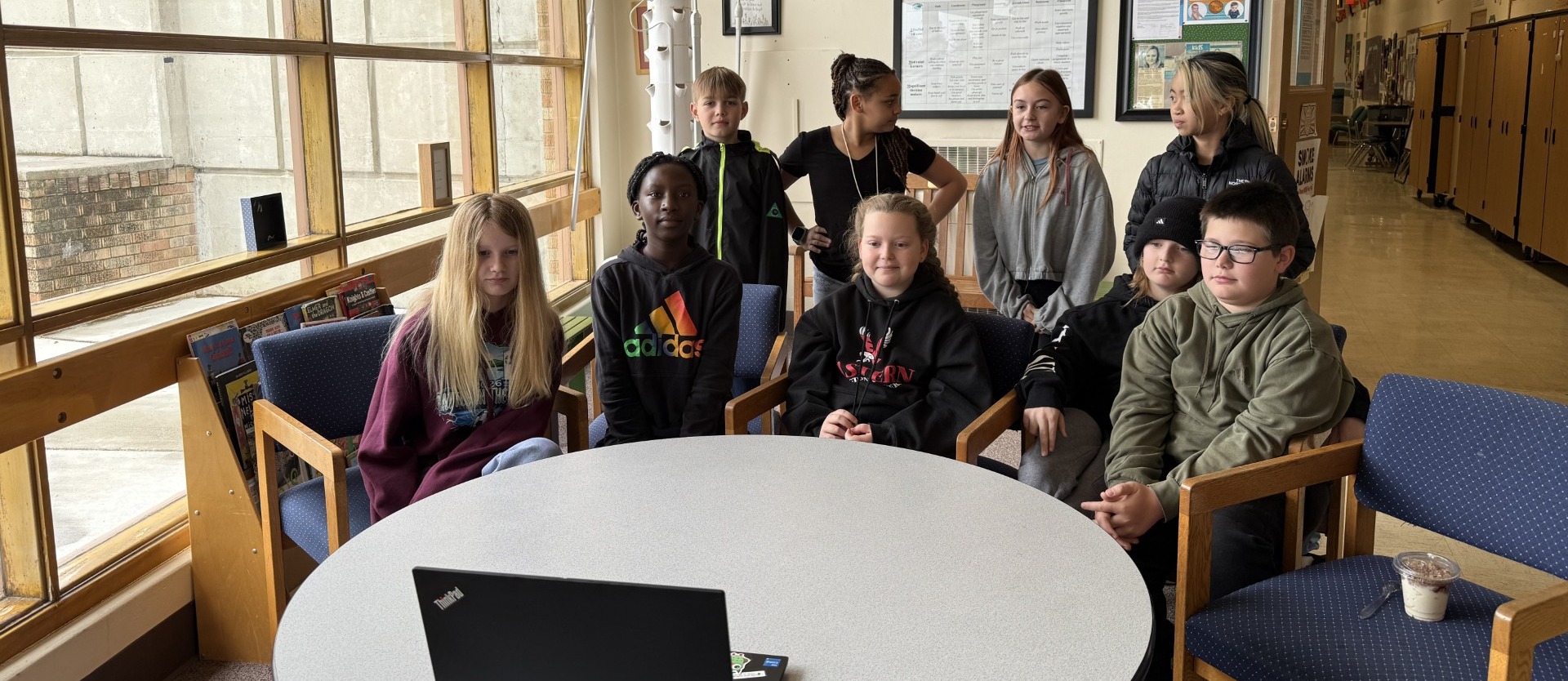 5th Grade Student leading the Mindful Monday Message.