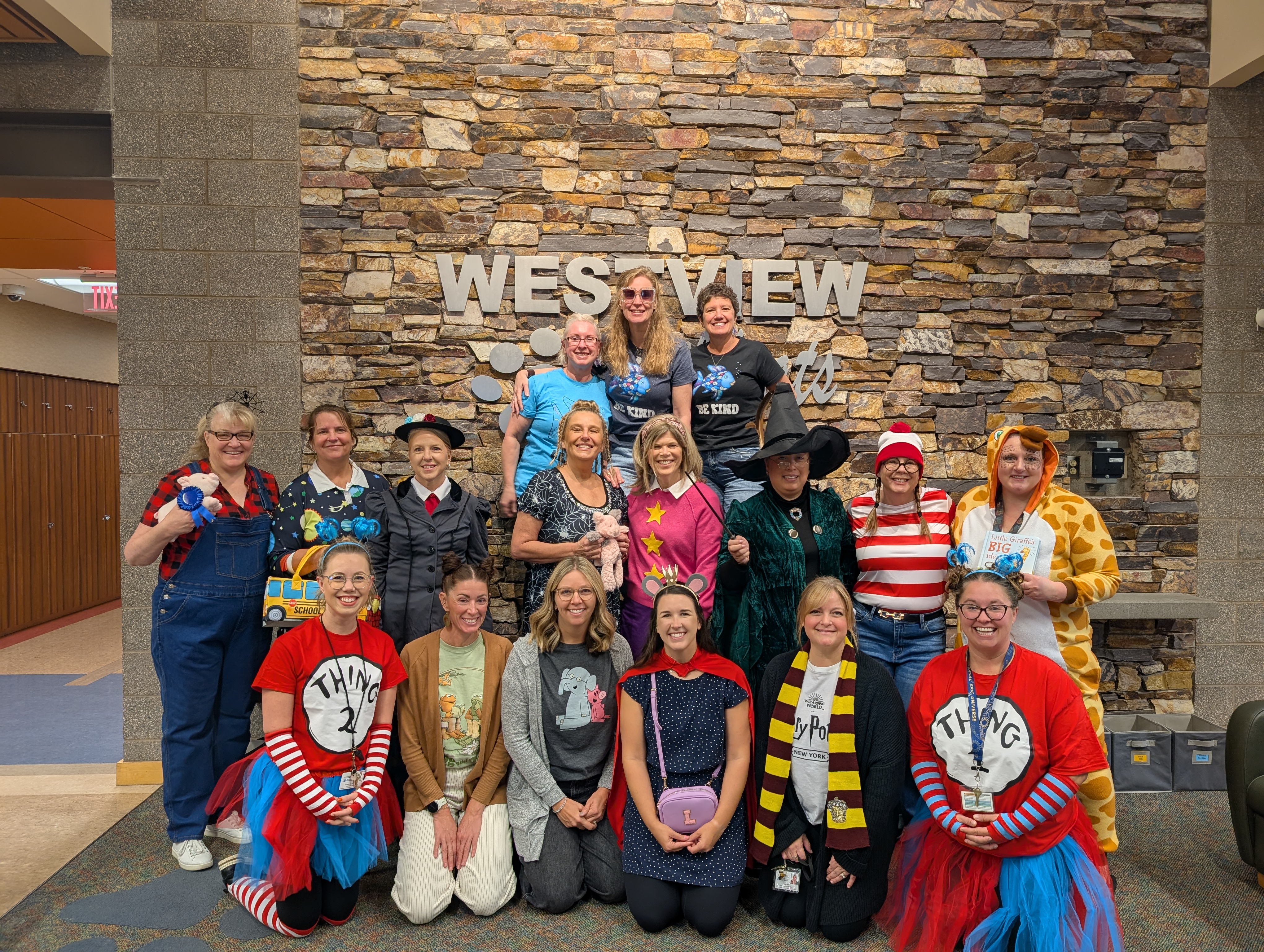 Staff dressed up for Storybook Character Day