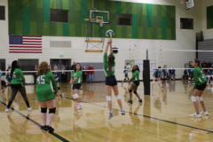 girl jumping for ball