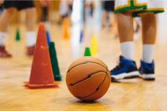 basketball and cones