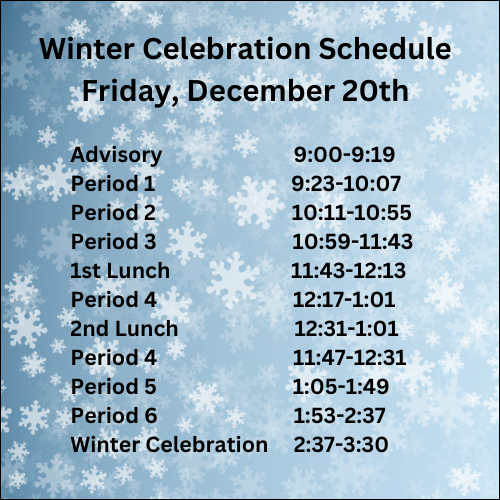 winter celebration bell schedule