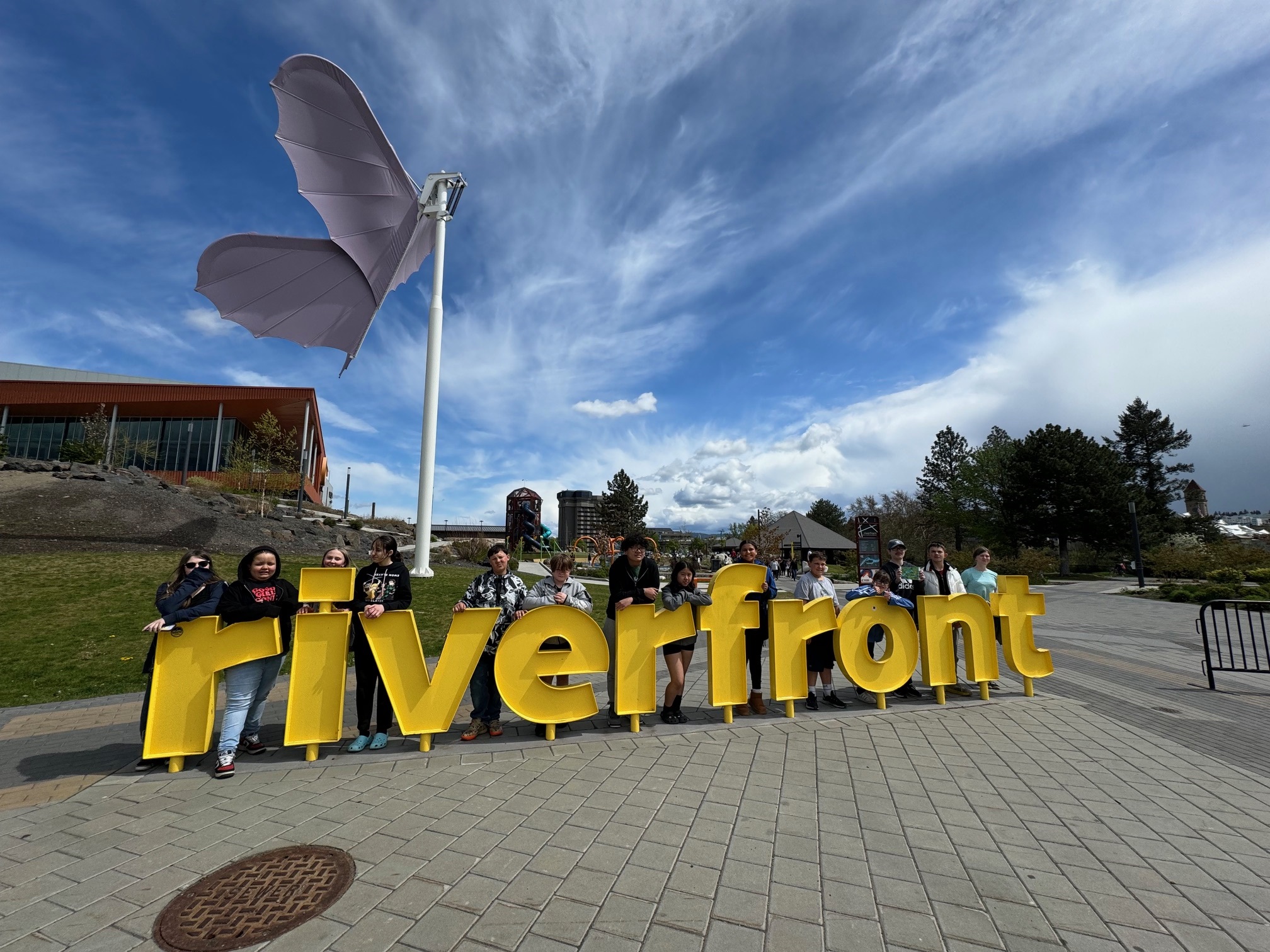 Students at Riverfront Park