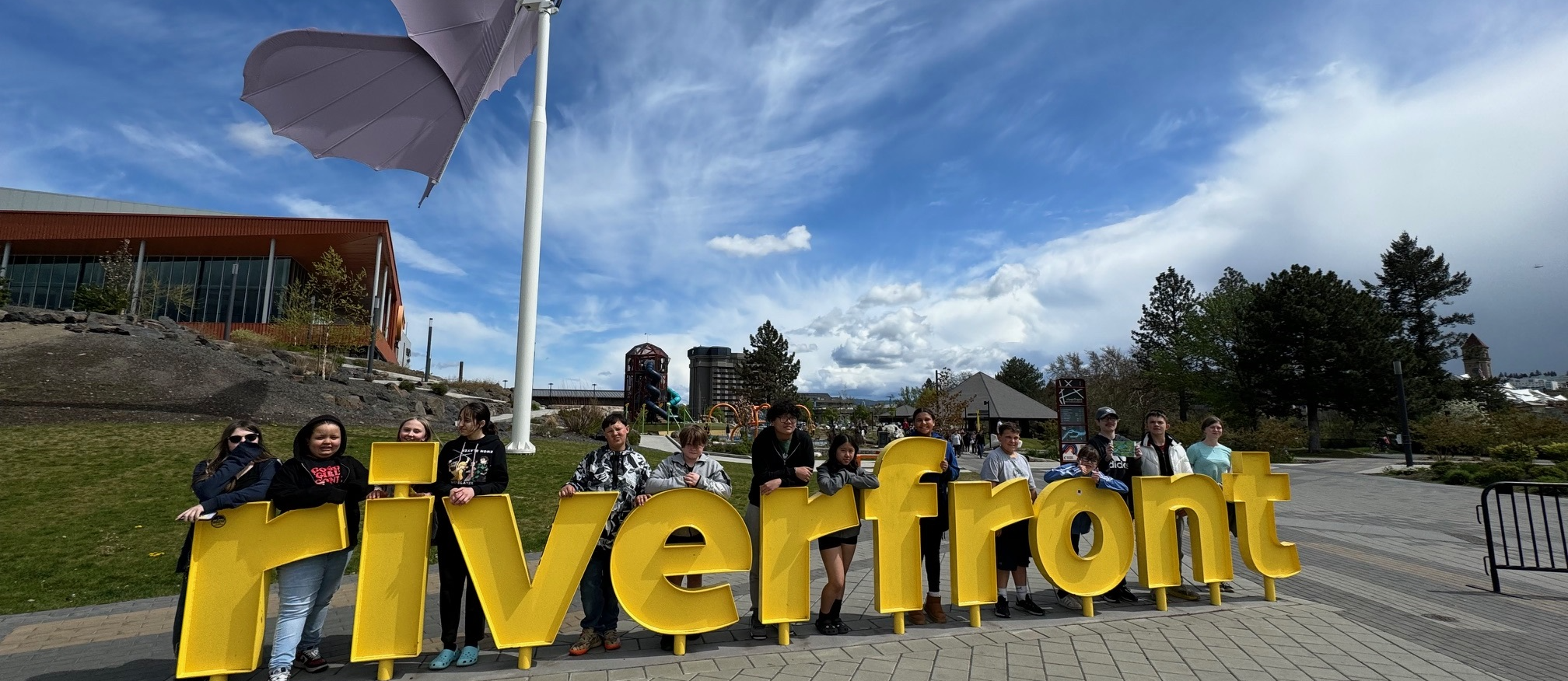 Students at Riverfront Park