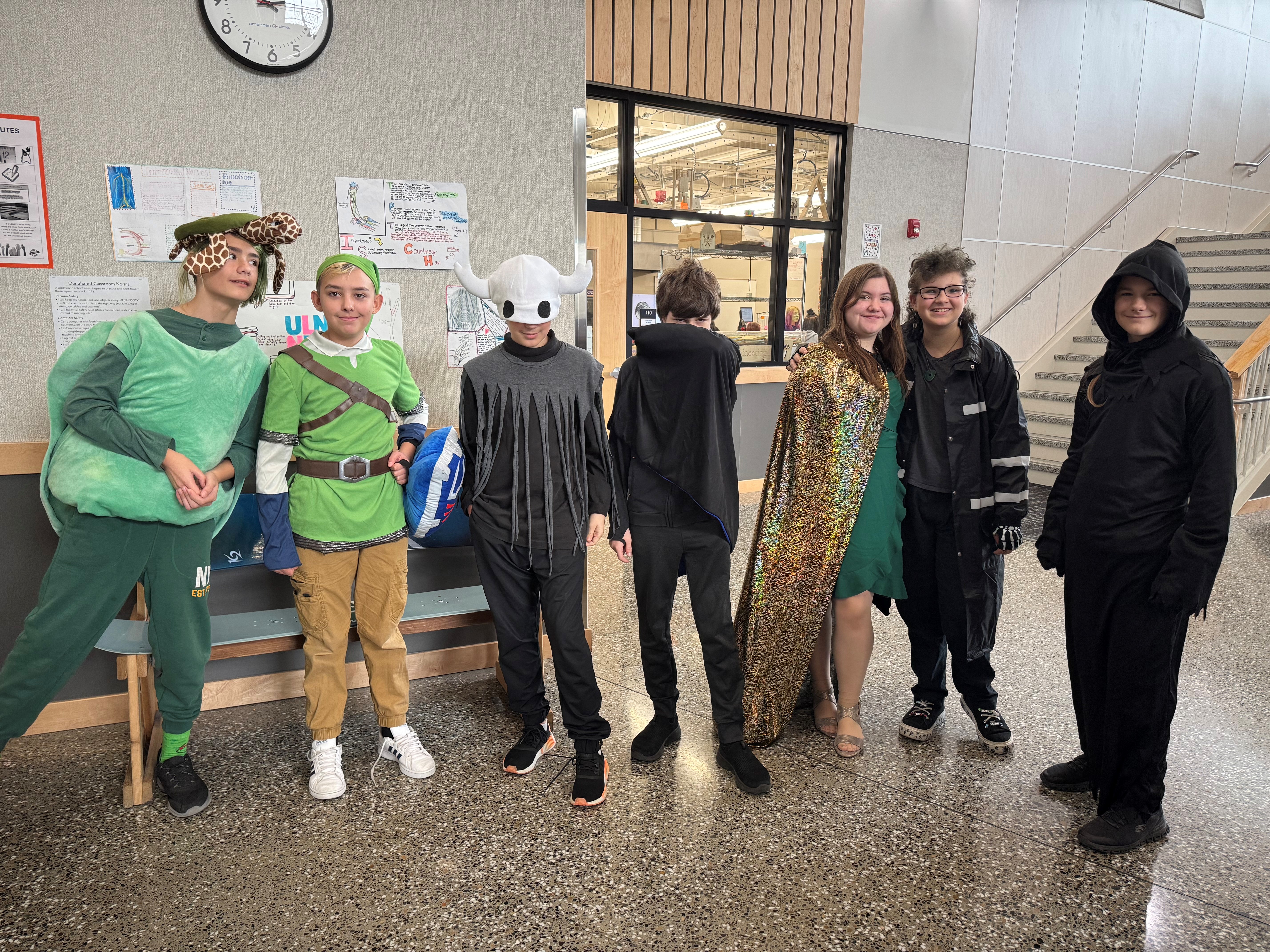 students dressed up for Halloween