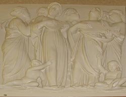 Friezes sculpted this singers' gallery to illustrate Laudate Dominum.