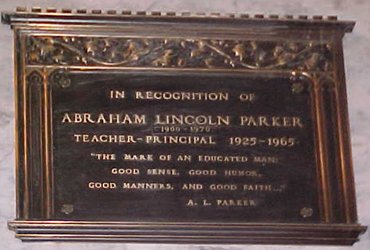 Principal Parker Memorial