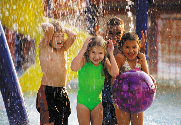 Kids playing with water