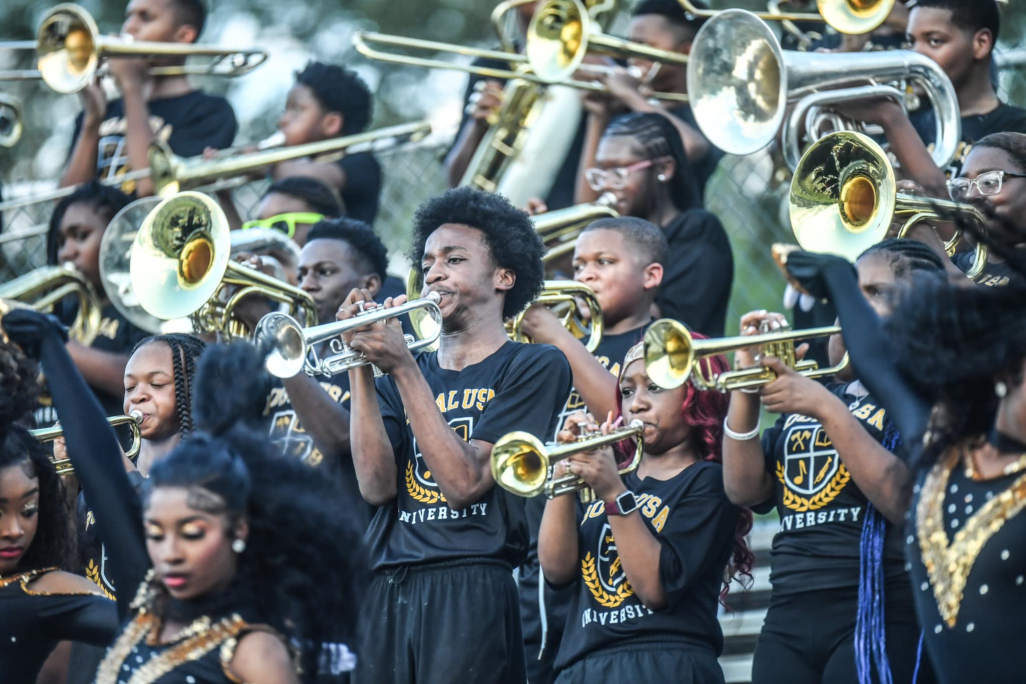 BHS Band at football game playing