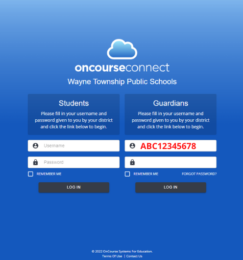 Parent Login Directions for OnCourse Connect | Wayne Township Public ...