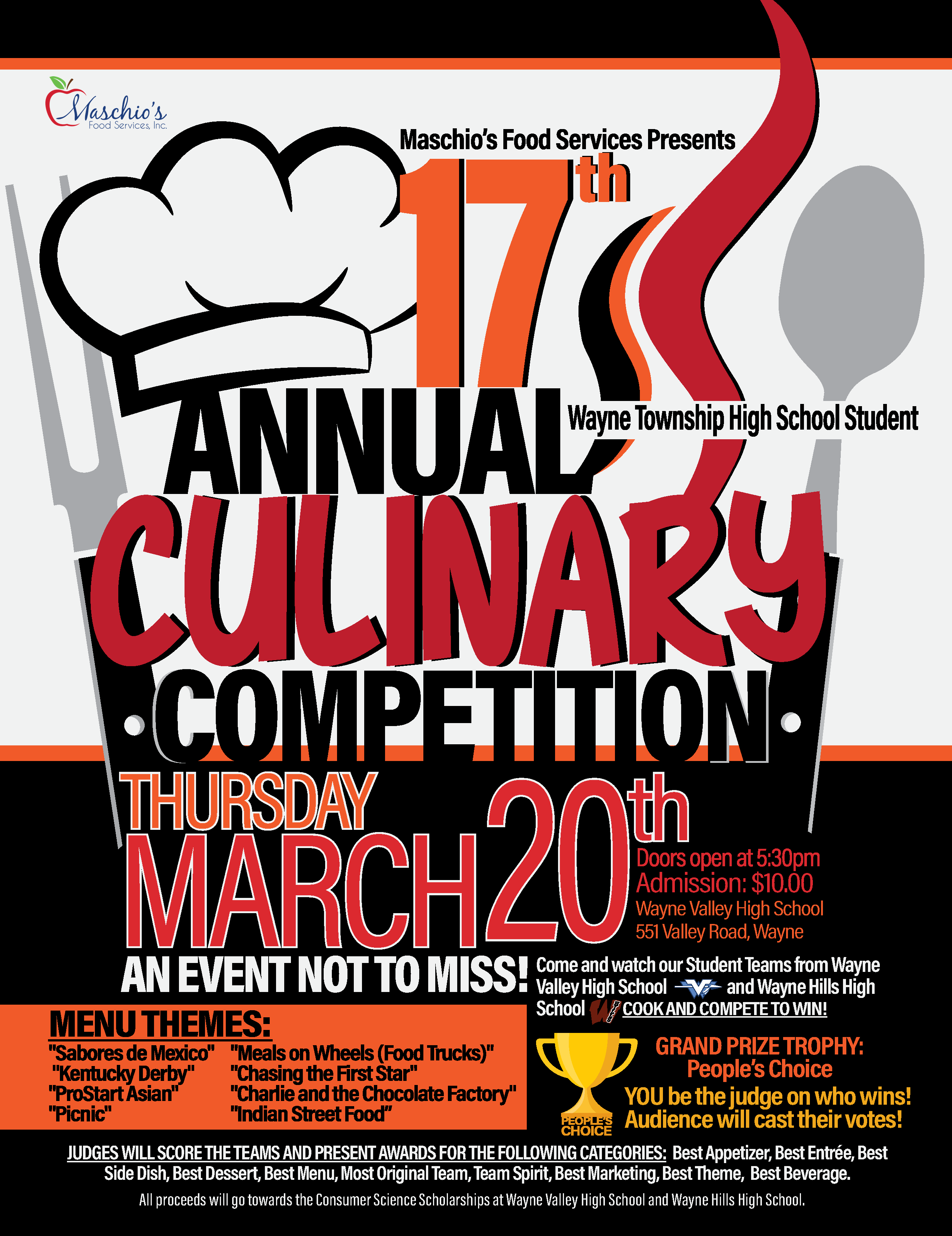 Maschio's Food Services Presents the 17th Annual Wayne Township High School Student Culinary Competition