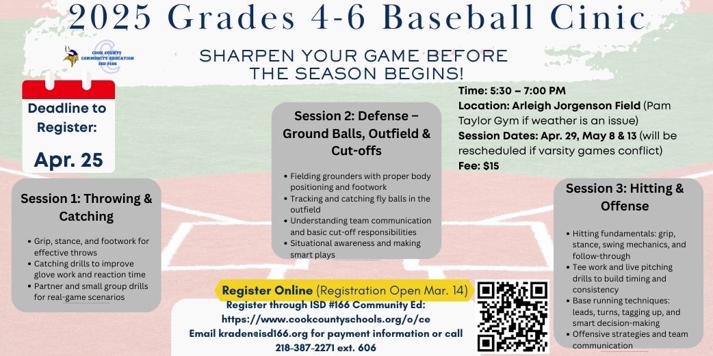 B aseball Clinic Info flyer