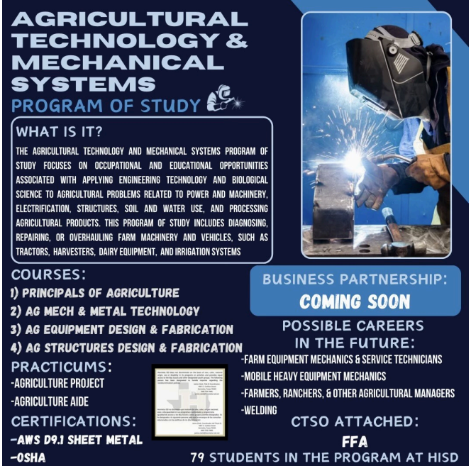 Agricultural Technology and Mechanical Systems Program of Study Flier