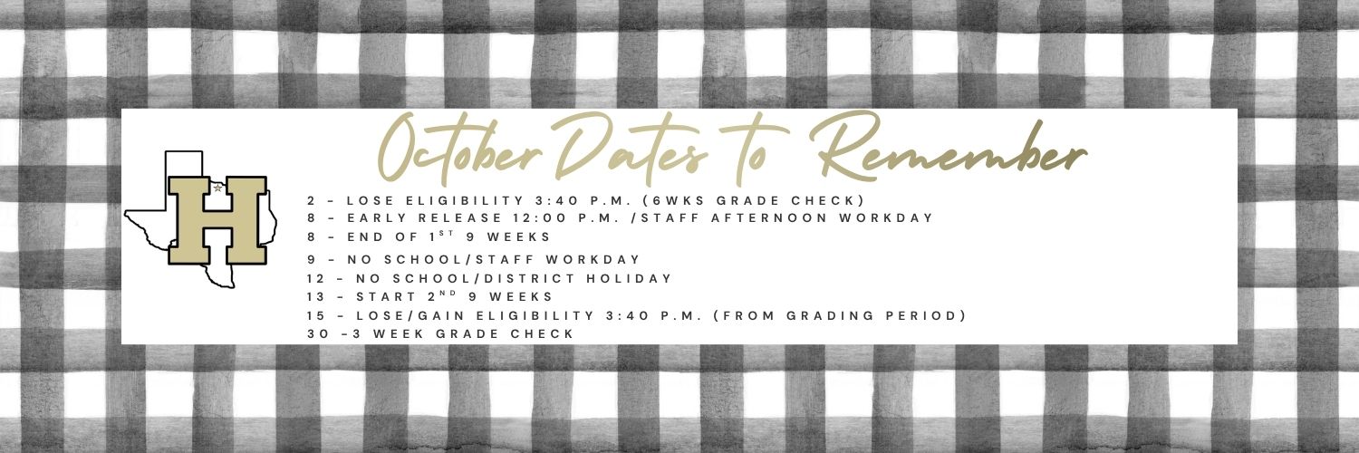 A white label on a black-and-white checkered background. The text reads "October Dates To Remember."