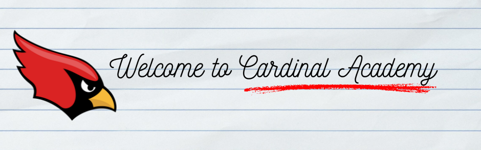 cardinal head logo with text reading Welcome to the Cardinal Academy