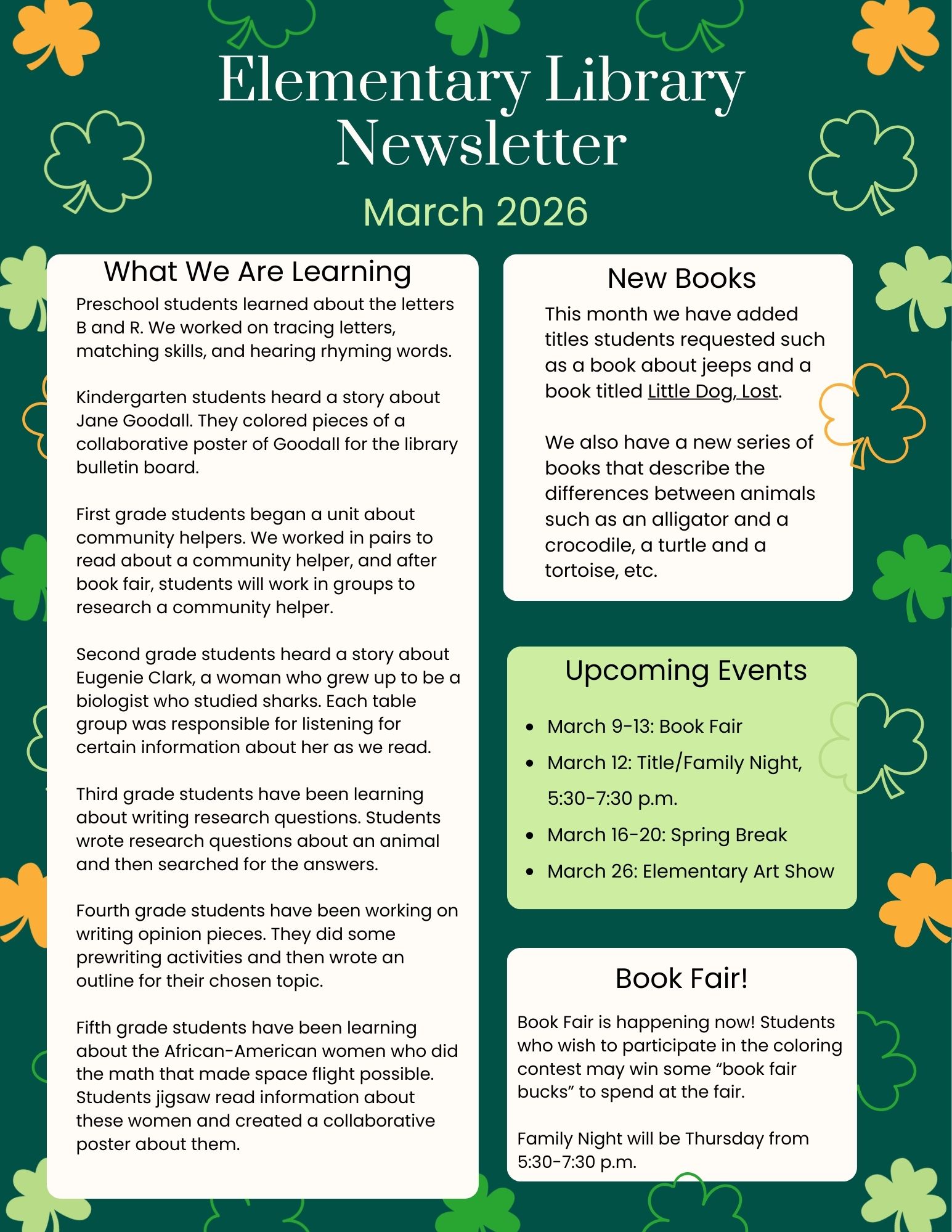 March Newsletter