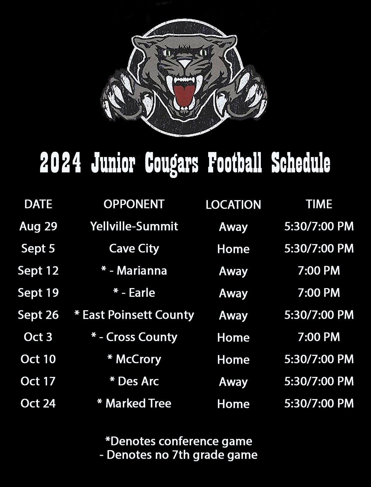 JV schedule