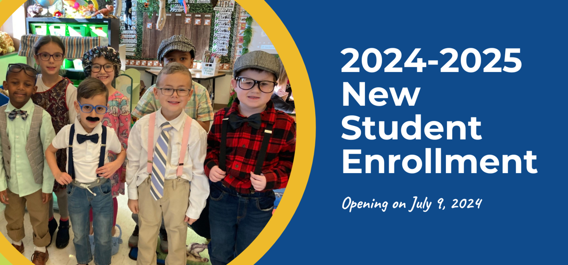 image of banner that says new student enrollment opens on july 9 2024