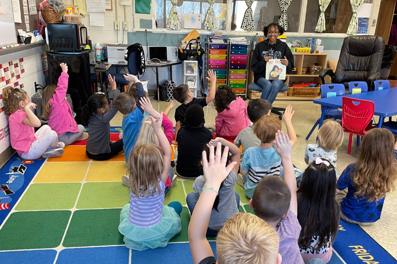 teacher with students