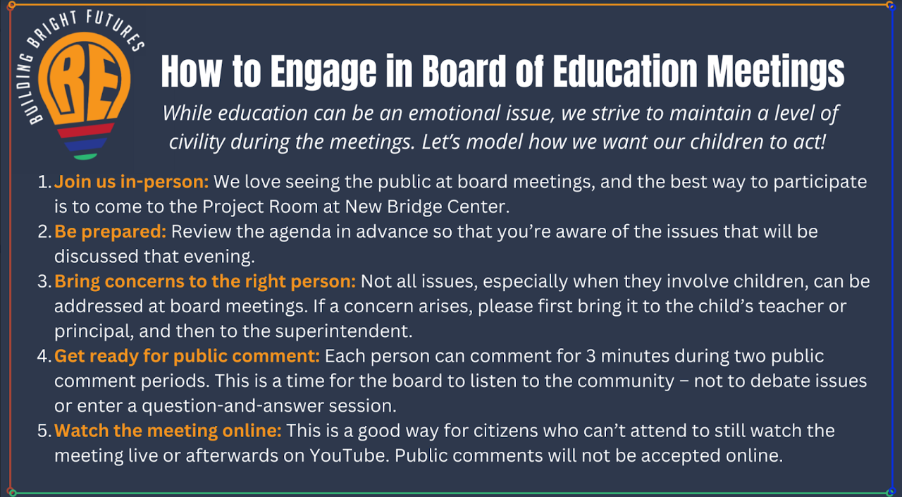 How to Engage in BOE Meetings Flyer