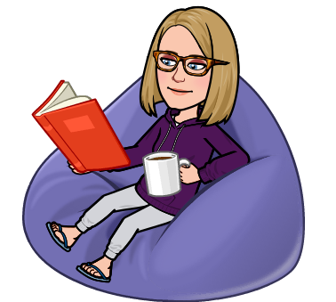 Cartoon teacher reading a book