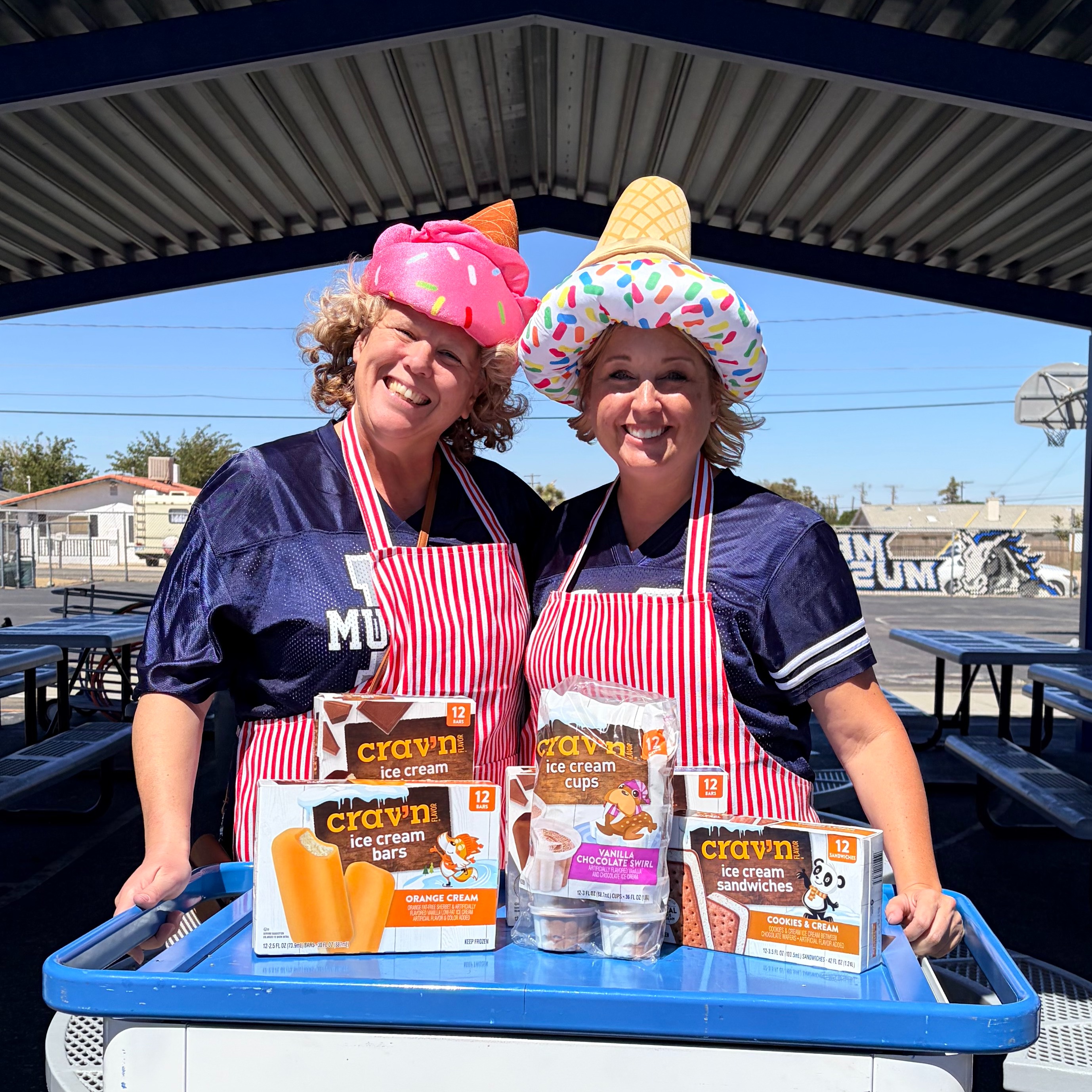 Photo of the Principals serving at our Ice Cream Extravaganza