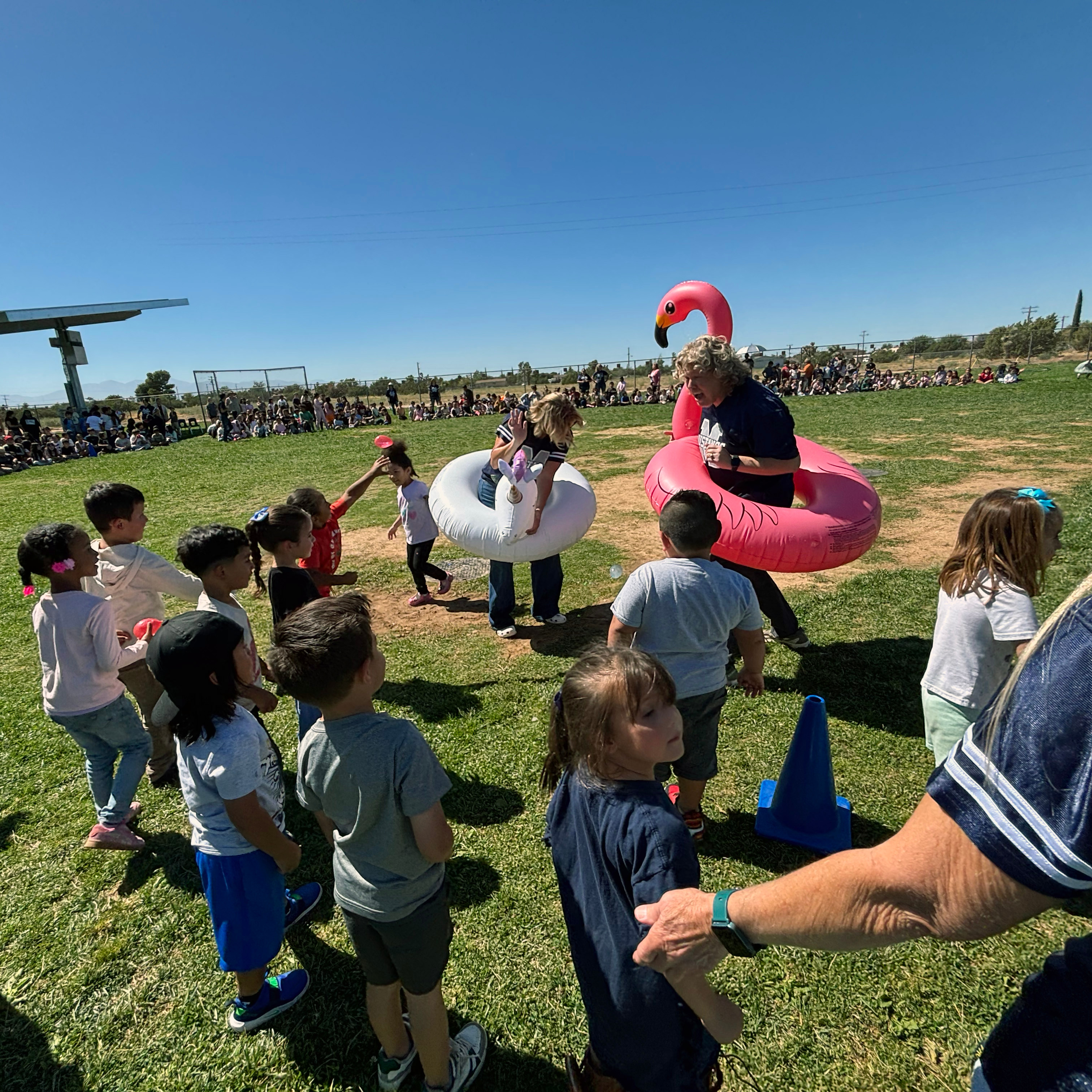 Principals getting drenched by 1st graders