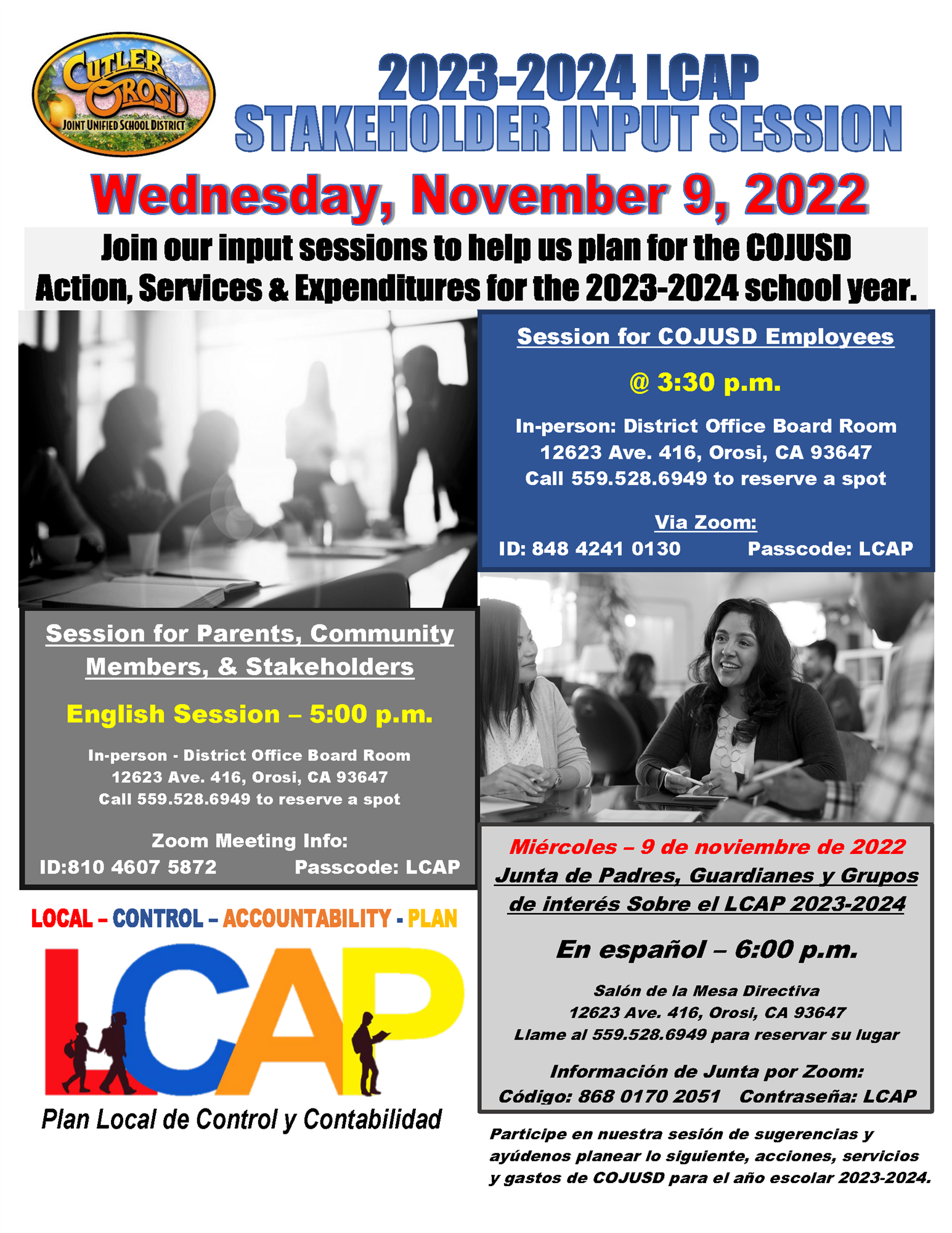 2023-2024 LCAP stakeholder input session