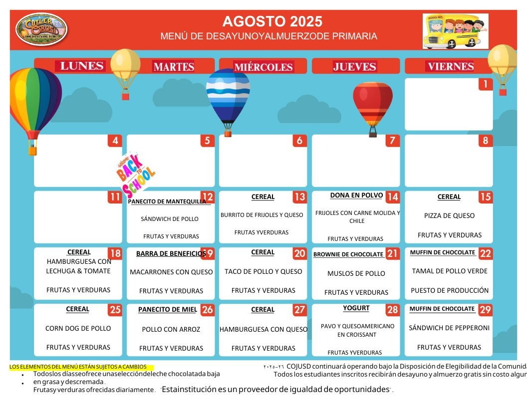 MENU DE PRIMARIA