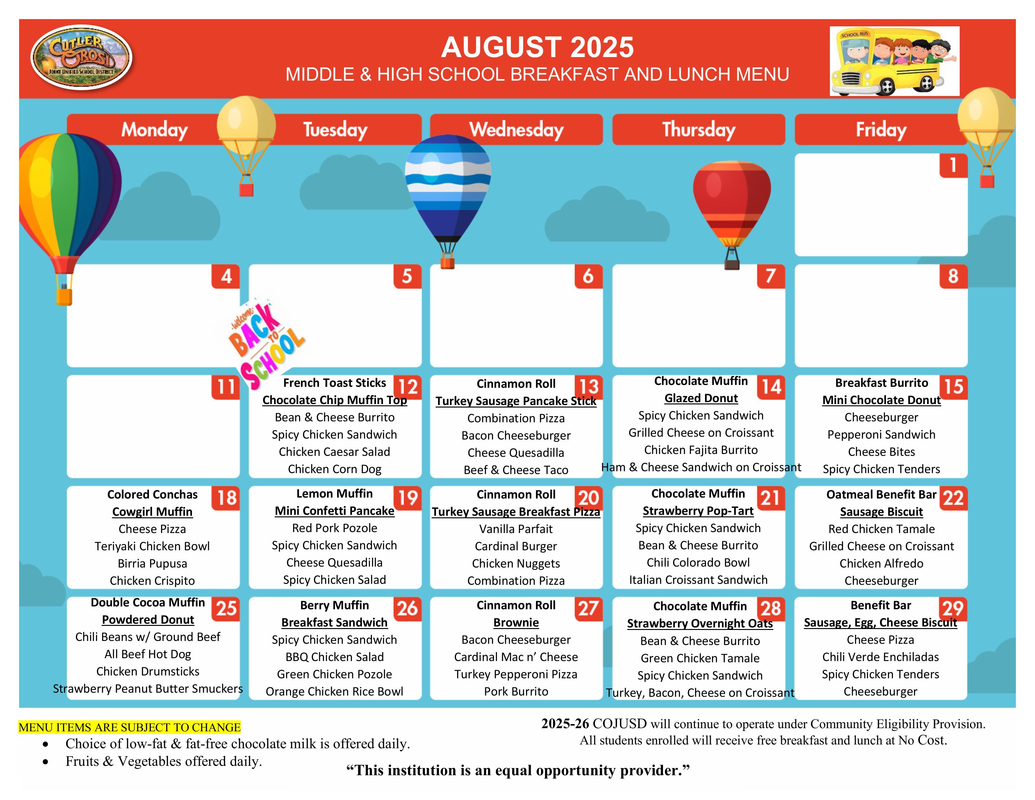 AUG MENU FOR OHS AND EMMS