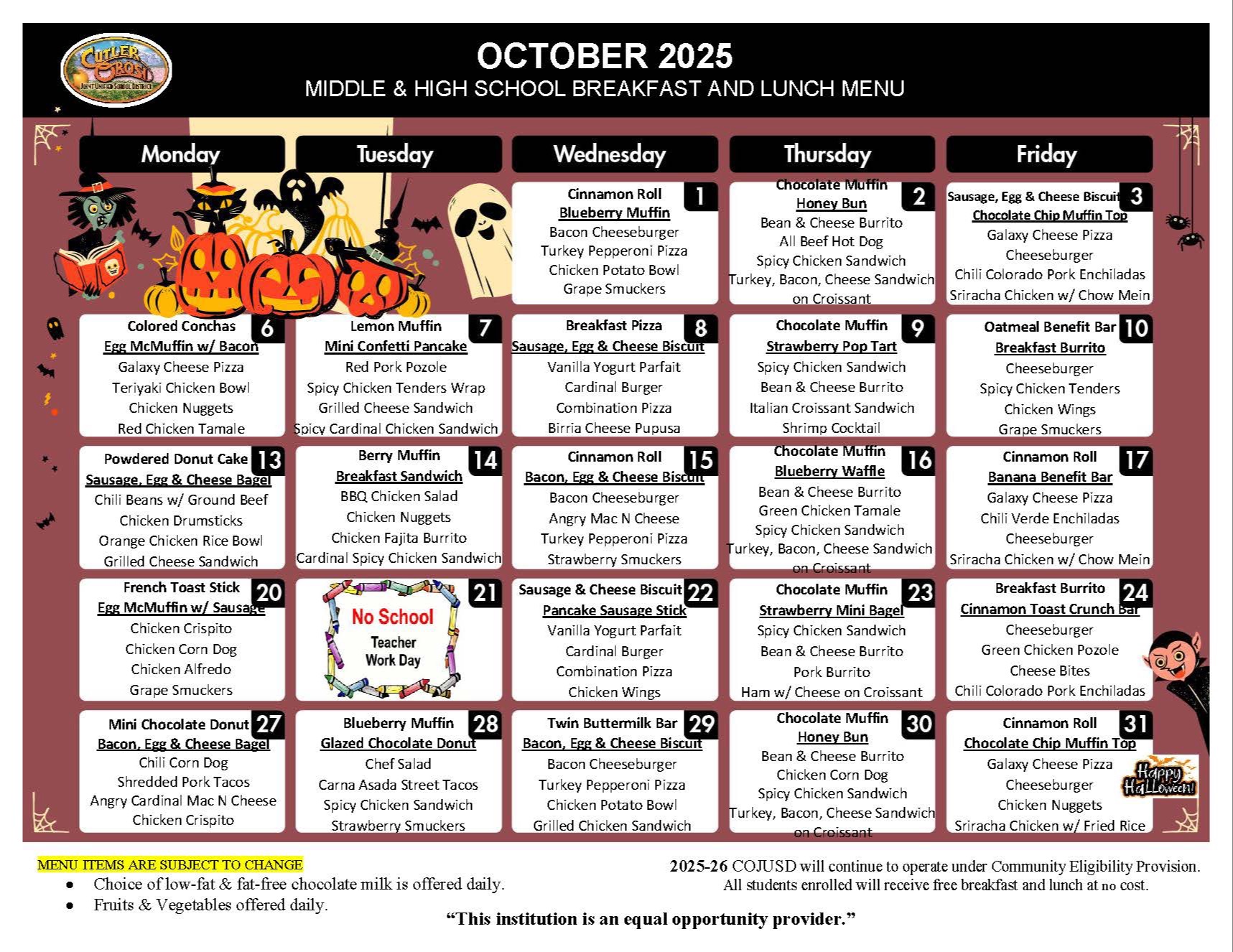OCT  MENU FOR OHS AND EMMS