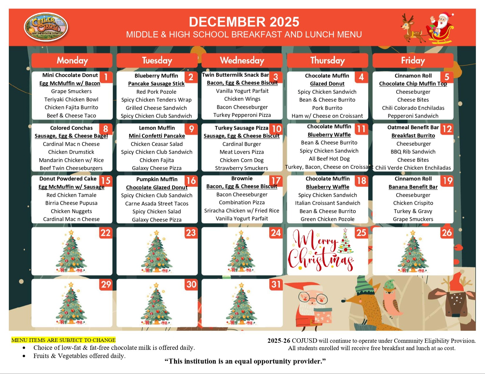 DEC  MENU FOR OHS AND EMMS