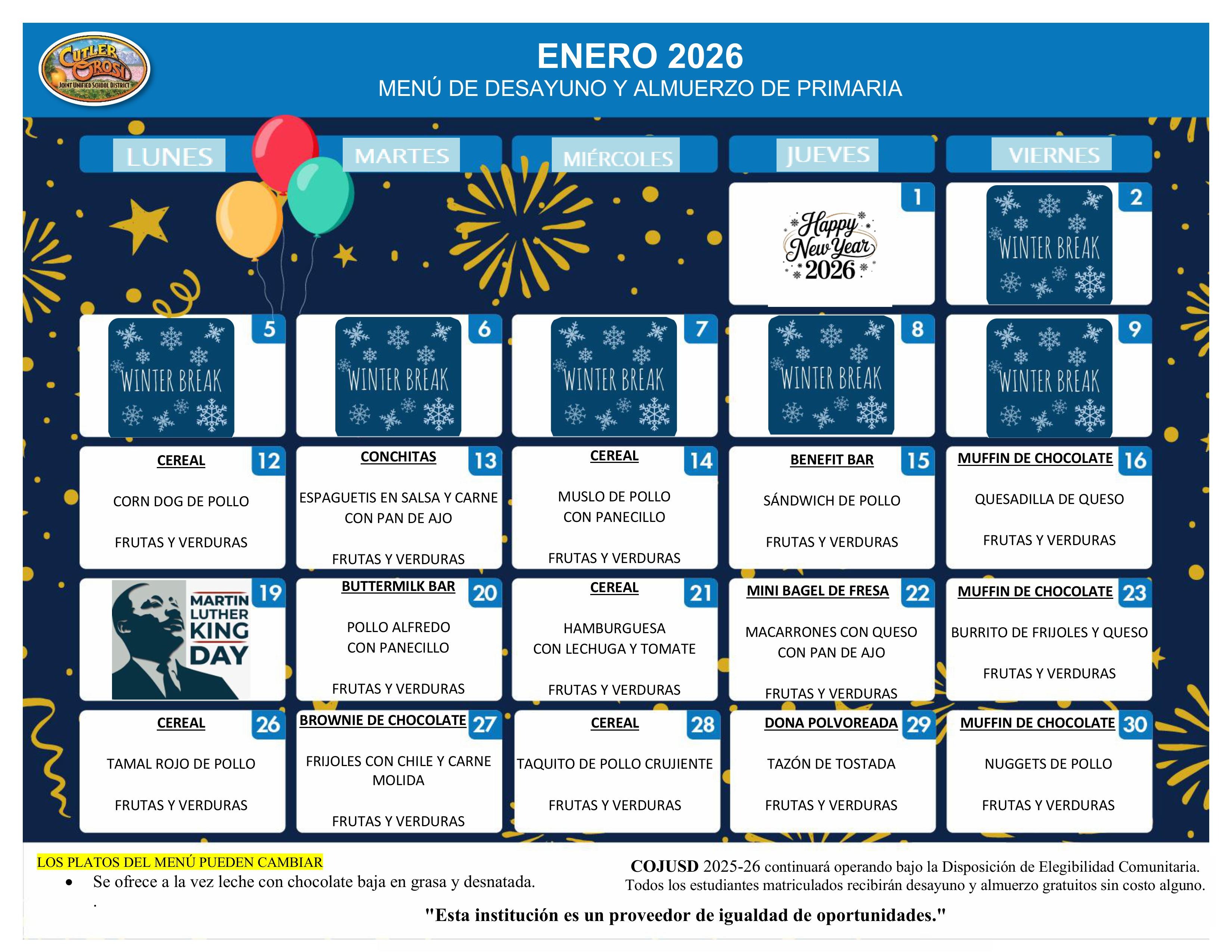 MENU DE ENERO