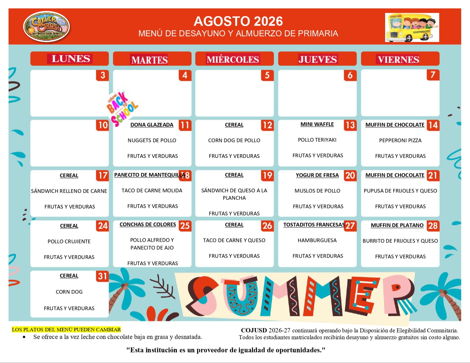 MENU DE PRIMARIA