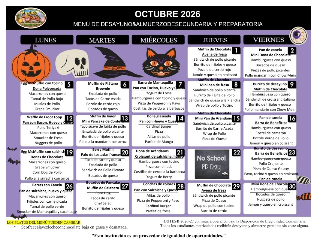 MENU DE SECUNDARIA Y PREPARATORIA