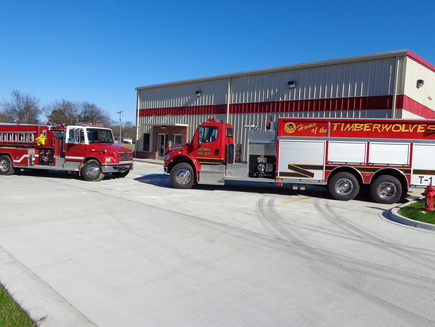 Fire Station with fire trucks