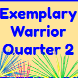 Exemplary Warren Quarter 2 in blue with yellow background and fireworks