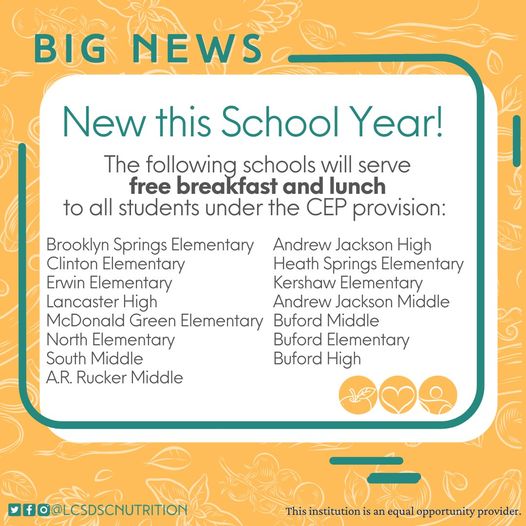 Free meals for Rucker students this year