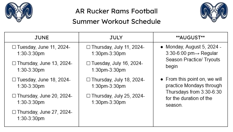 summer schedule