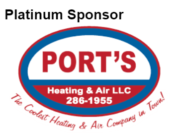 Platinum Sponsor - Port's Heat & Air Logo "The Coolest Heating & Air Company in town 803-286-1955"