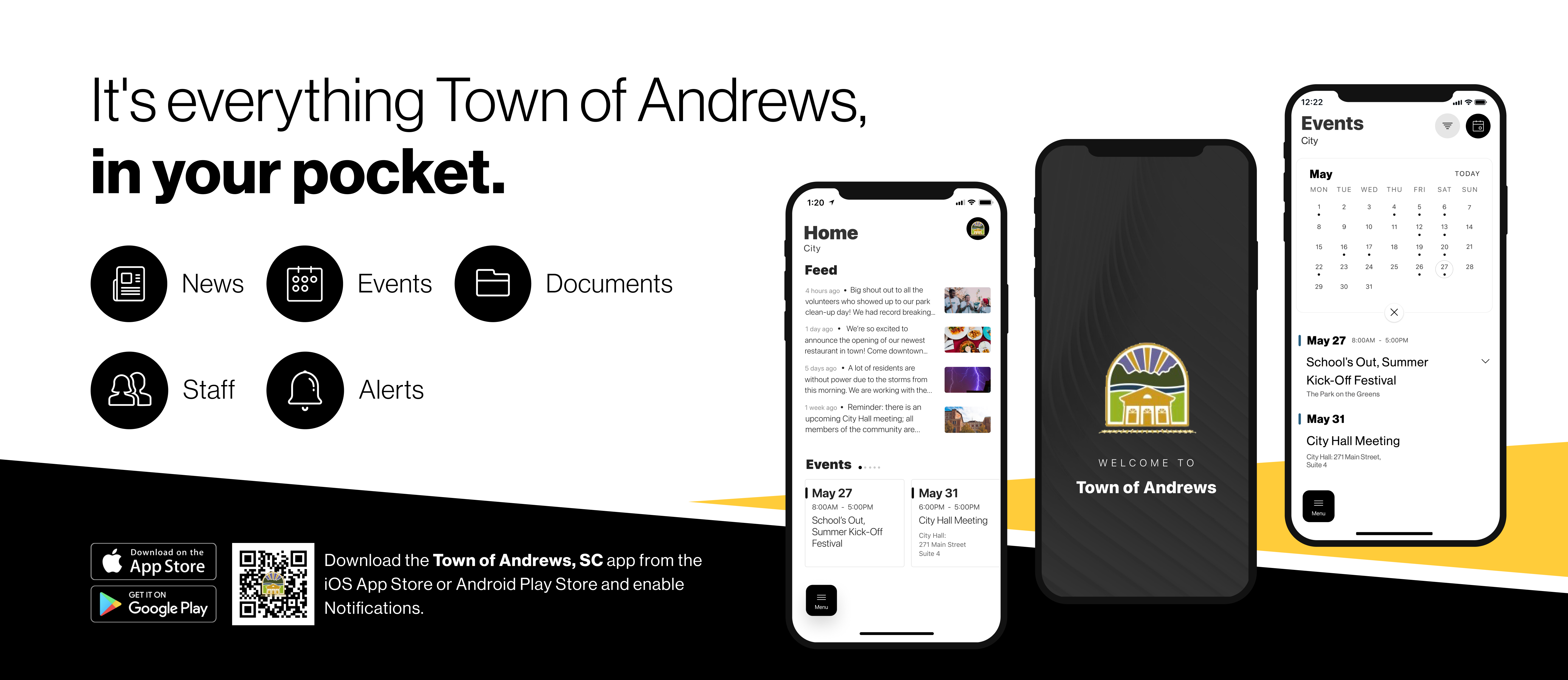 It's everything Town of Andrews, in your pocket.