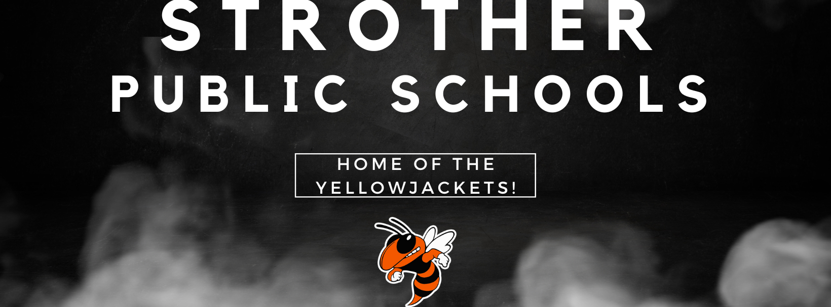 strother public schools with mascot on black background