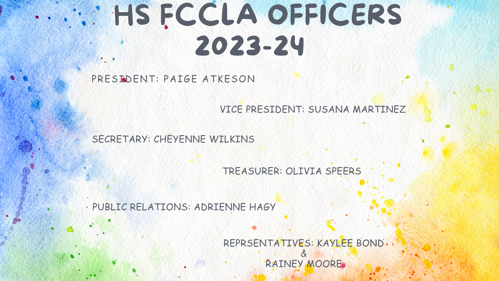 HS FCCLA officers