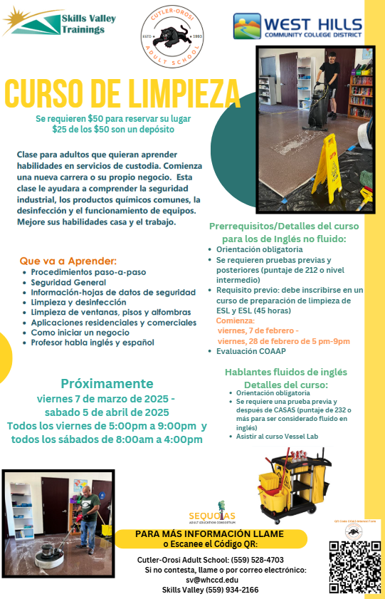 Janitorial course flyer