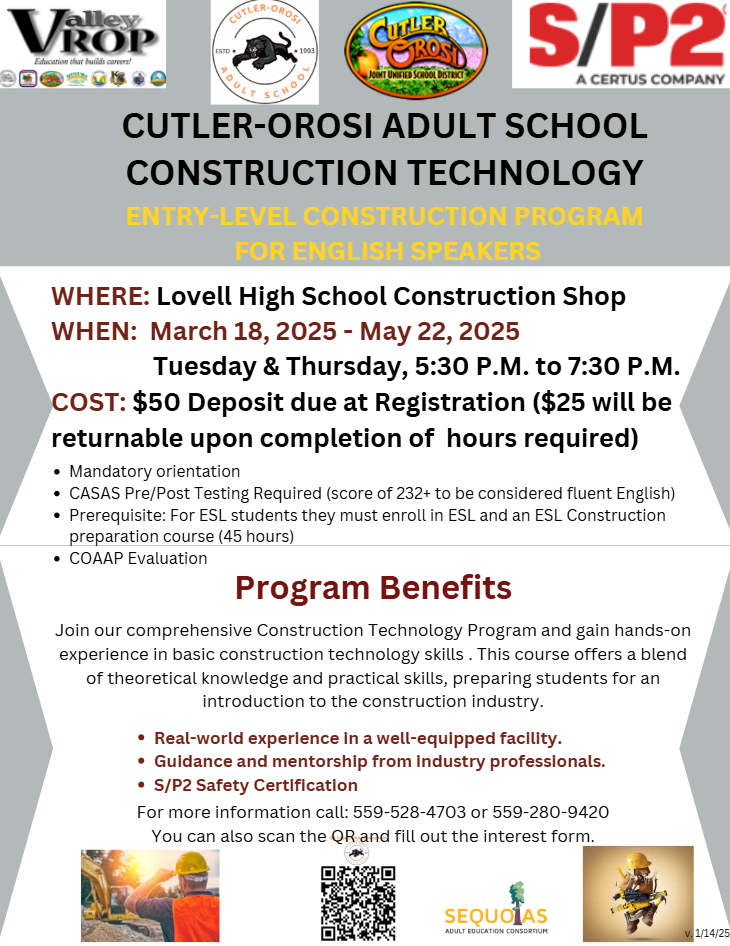 Construction course flyer