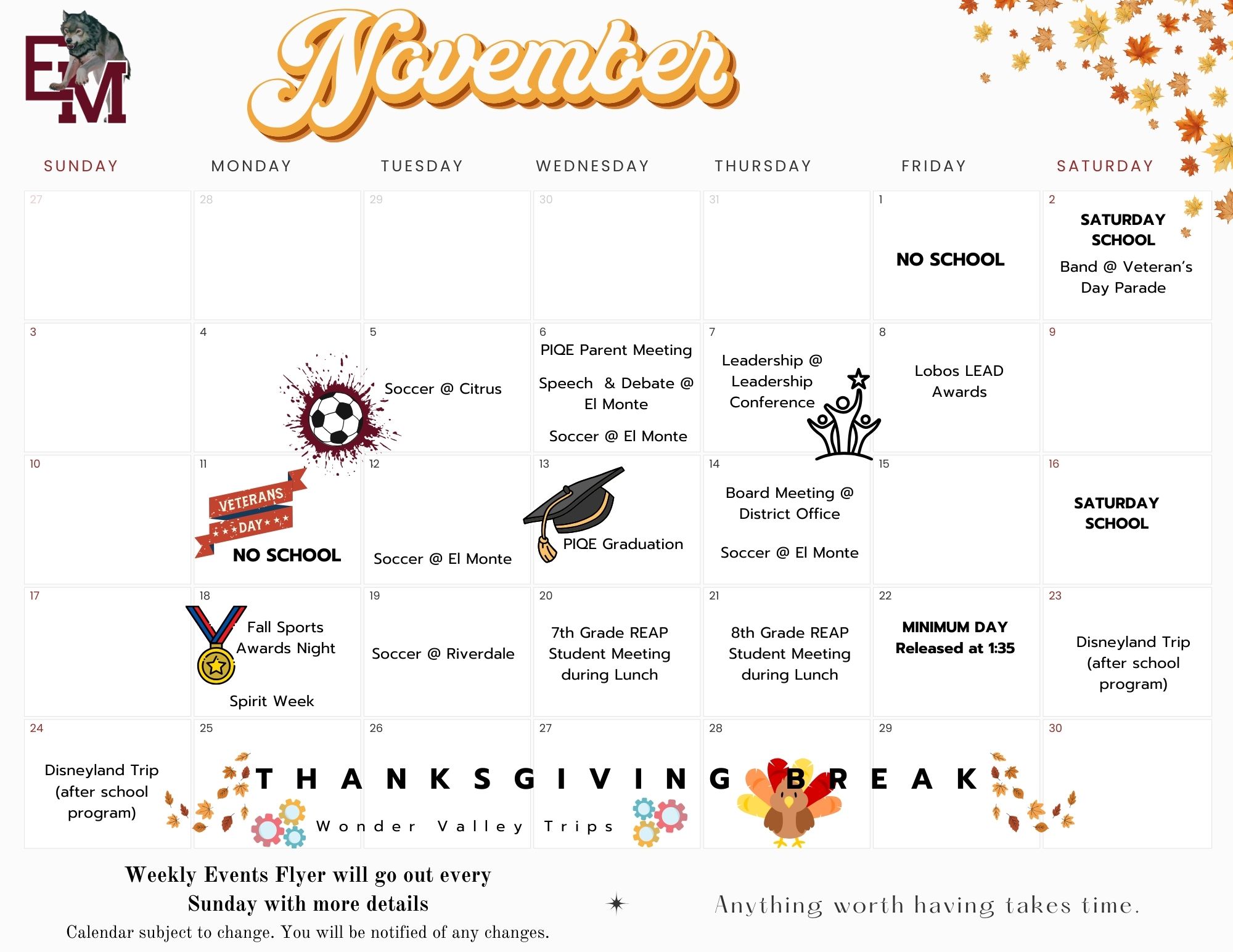 November's Calendar