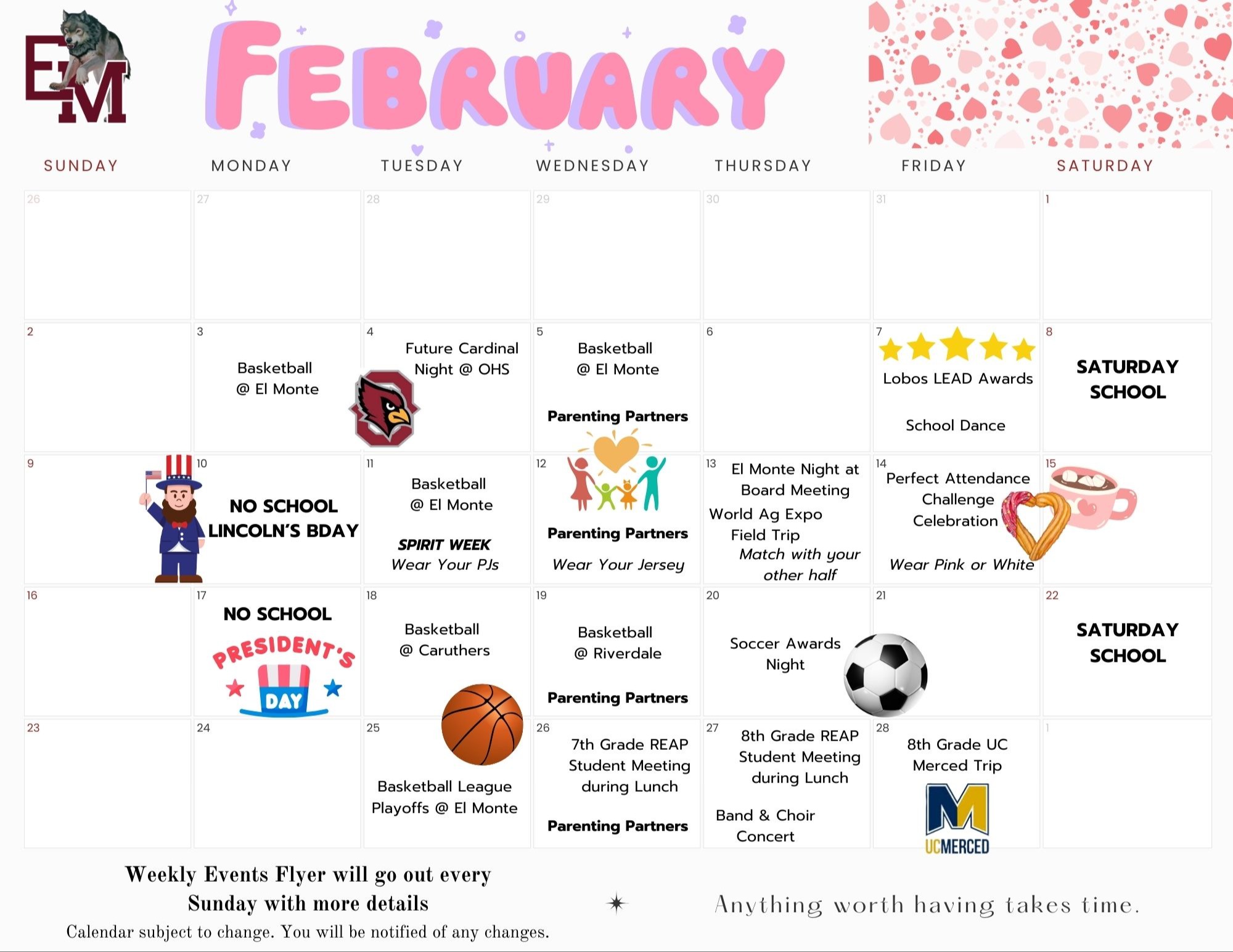 February's Calendar