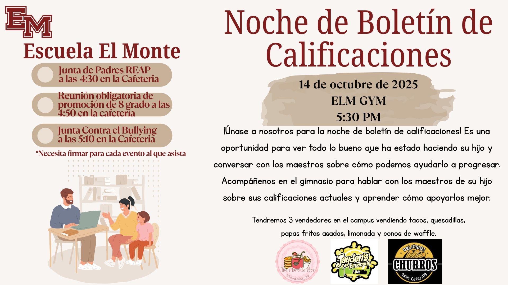Noche de Boletin de Calificaciones