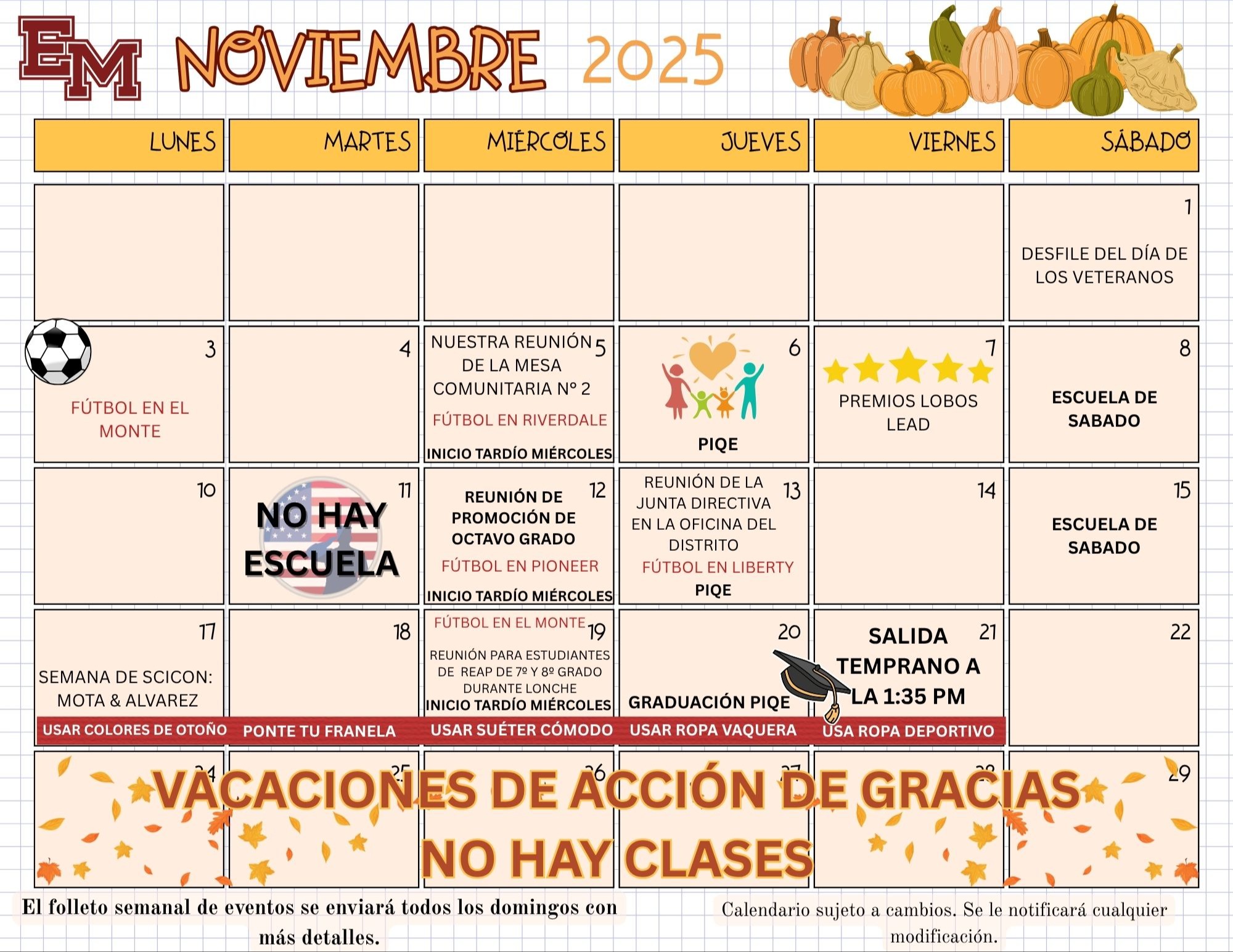 Calendario Mensual