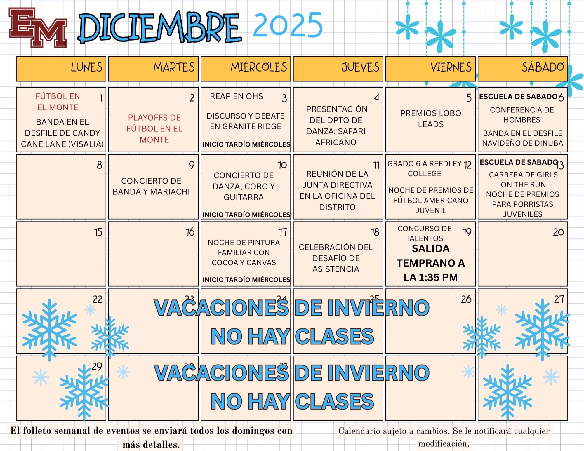 Calendario Mensual