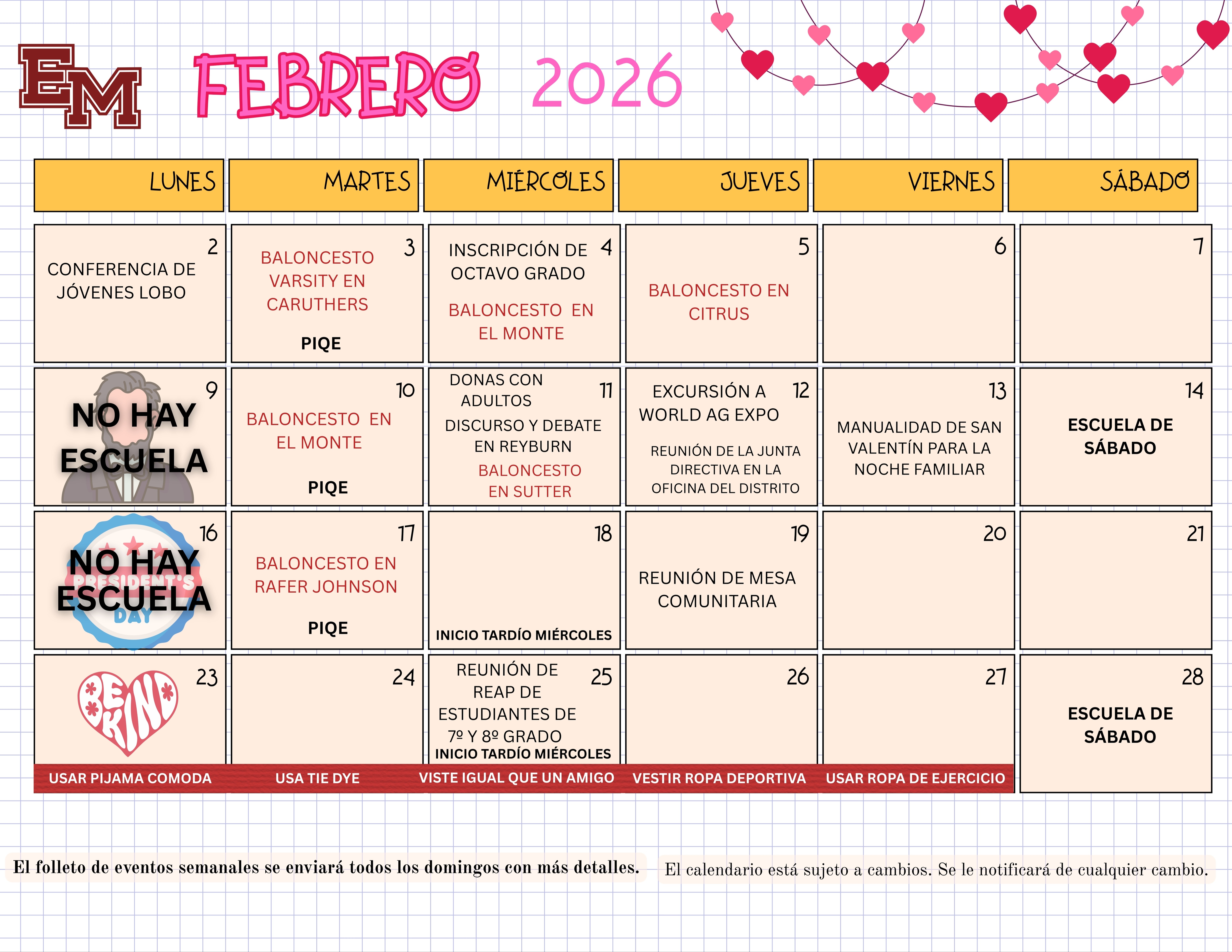 Calendario Mensual